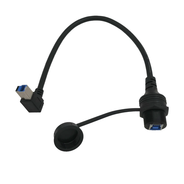 

LBT New USB 3.0 B Female Panel Mount Cable to USB-B male to female Cable Angle ABS USB BM to BF Printer extension Cables, Black / gray