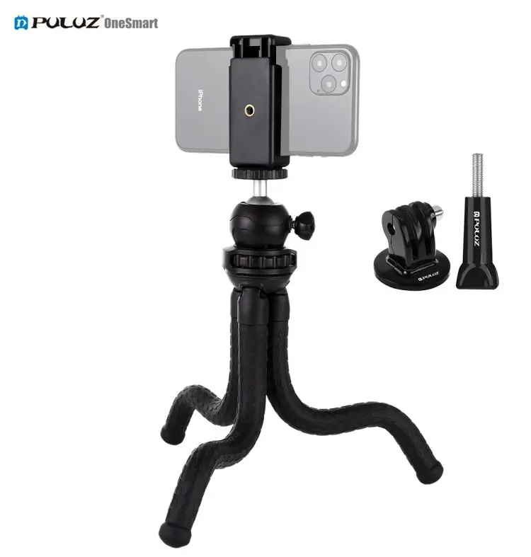 

Hot sale puluz octopus mini tripode professional flexible tablet tripod with phone clamp, Black