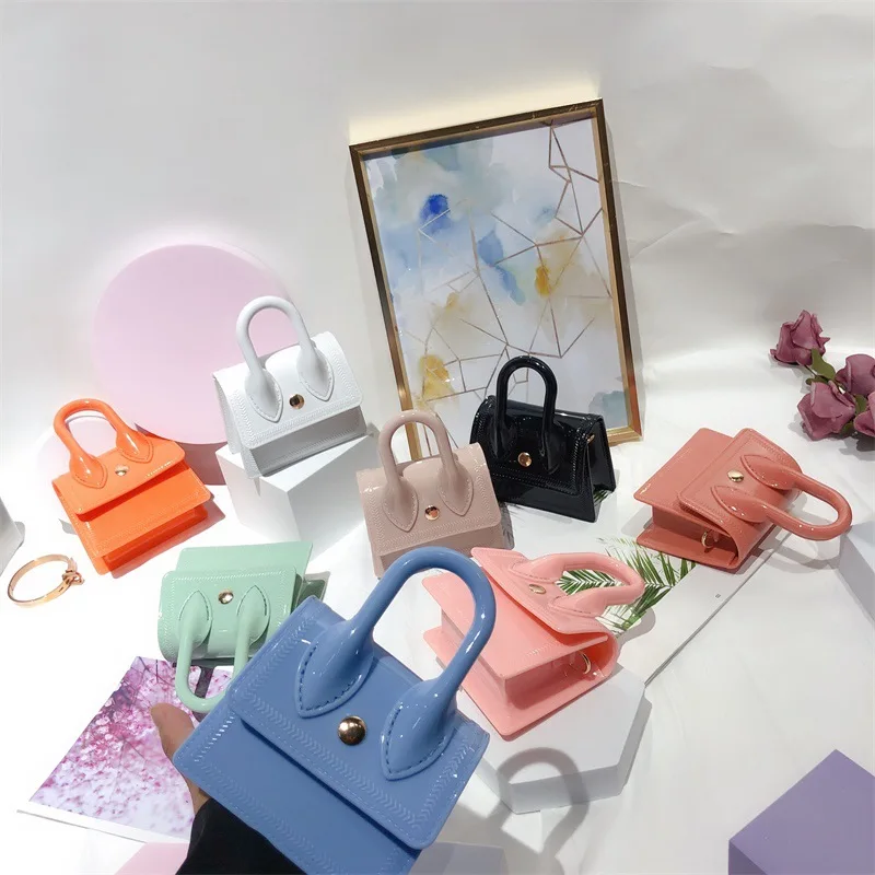 

2021 Wholesale New Arrival PU Jelly Little Girls Handbag Detachable Chain Designers Fashion Little Mini Kid Purses Bags