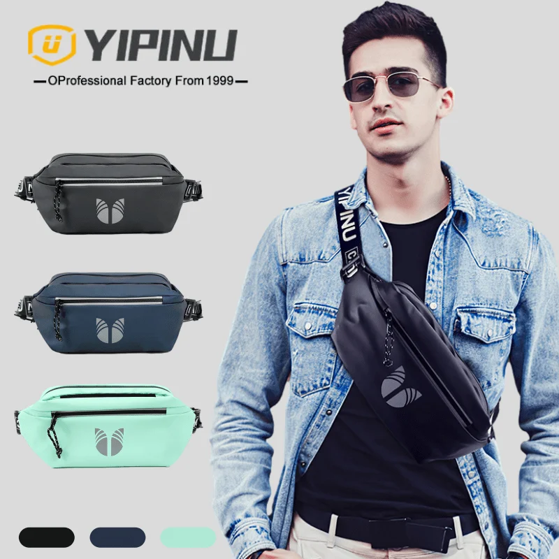 

YIPINU Fanny Pack Men Crossbody Bags Chest Print Sport Zipper Lightweight Waterproof Fashion Unisex men waist bag, Customized color