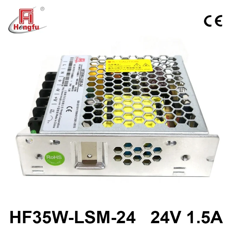 
Hengfu 35W 24V 1.5A AC DC single output HF35W-LSM-24 slim UL CB switching power supply 