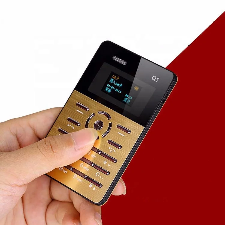 DIHAO Mini Q1 Pocket Mobile Phone IFcane MF8 credit card phone LED for children FM Bluetooth PK AIEK M5 M3 E1