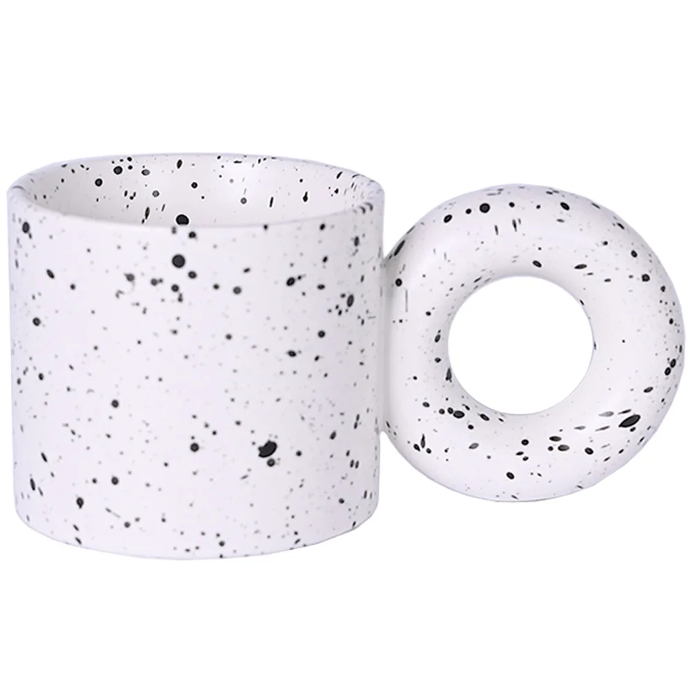 

UCHOME Nordic ins ceramic mug large-capacity water cup dot splash ink design home coffee cup