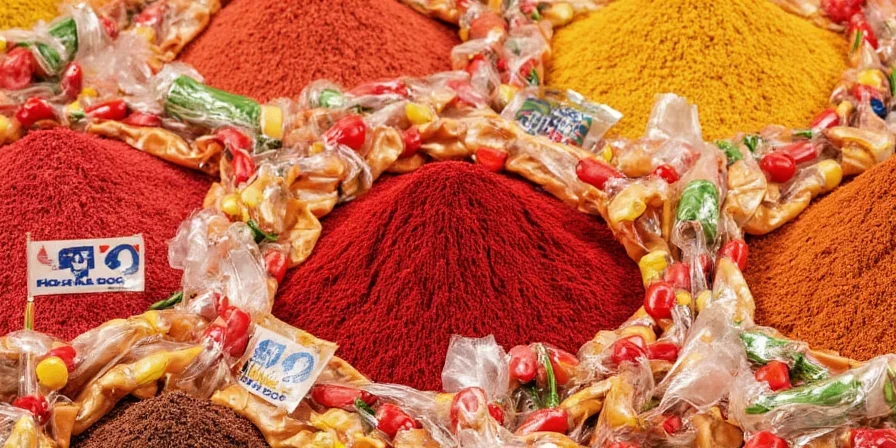 Various chili topping options displayed beautifully.