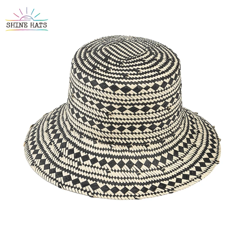 

Shinehats 2024 Fashion Paper Grass Straw Bucket Hat Mixed Color Hepburn Bowler Brimless Fisherman Straw Hat Women Ladies Outdoor