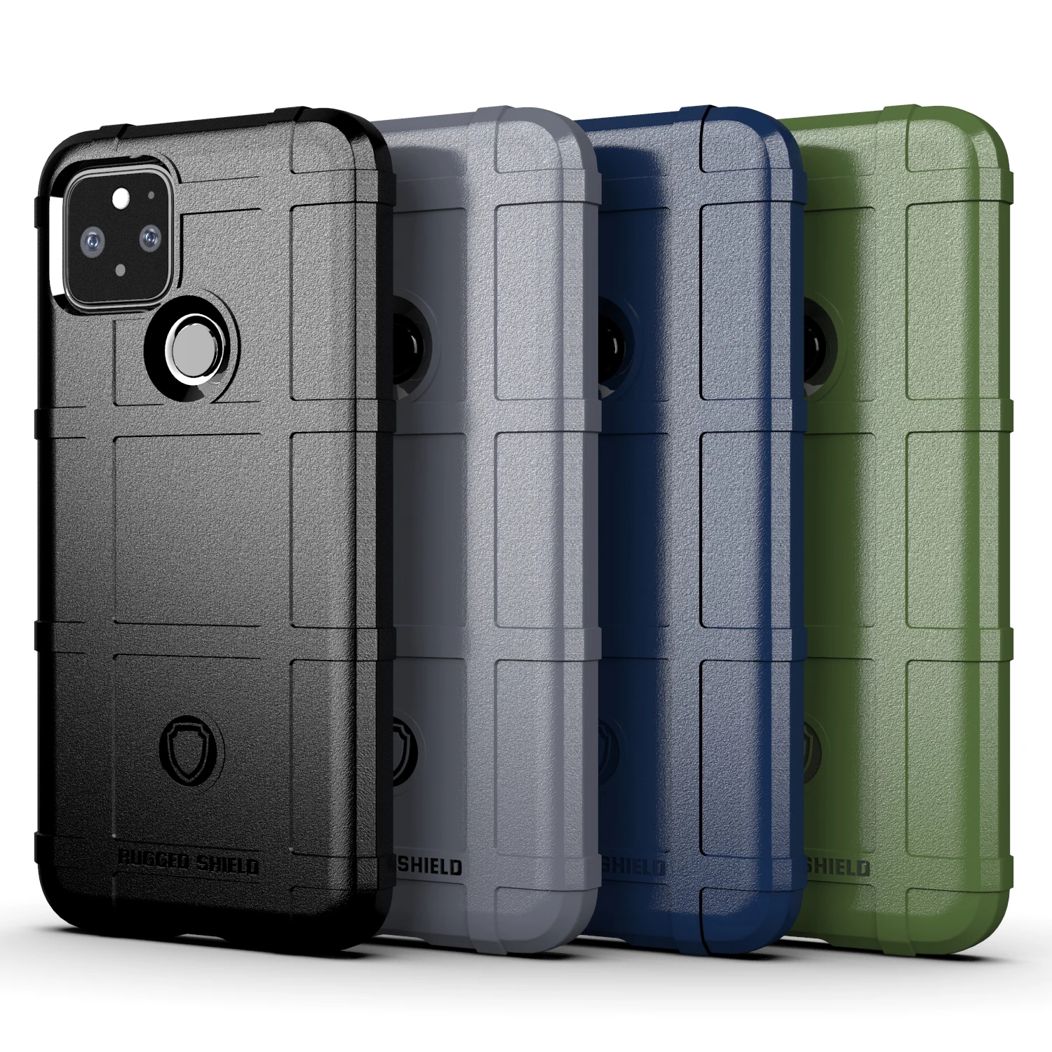 

Rugged Shockproof Shield Soft Rubber Armor Case Cover For Google Pixel 5, As pictures