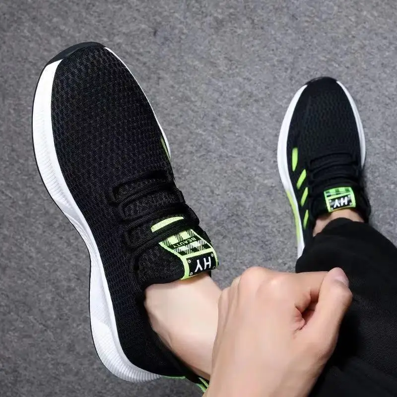 

factory wholesale price knitted upper breathable sneakers for men tennis shoes men, 2 colors