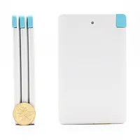 

customized LOGO 2500mAh with built in cable small ultra slim credit card portable power bank