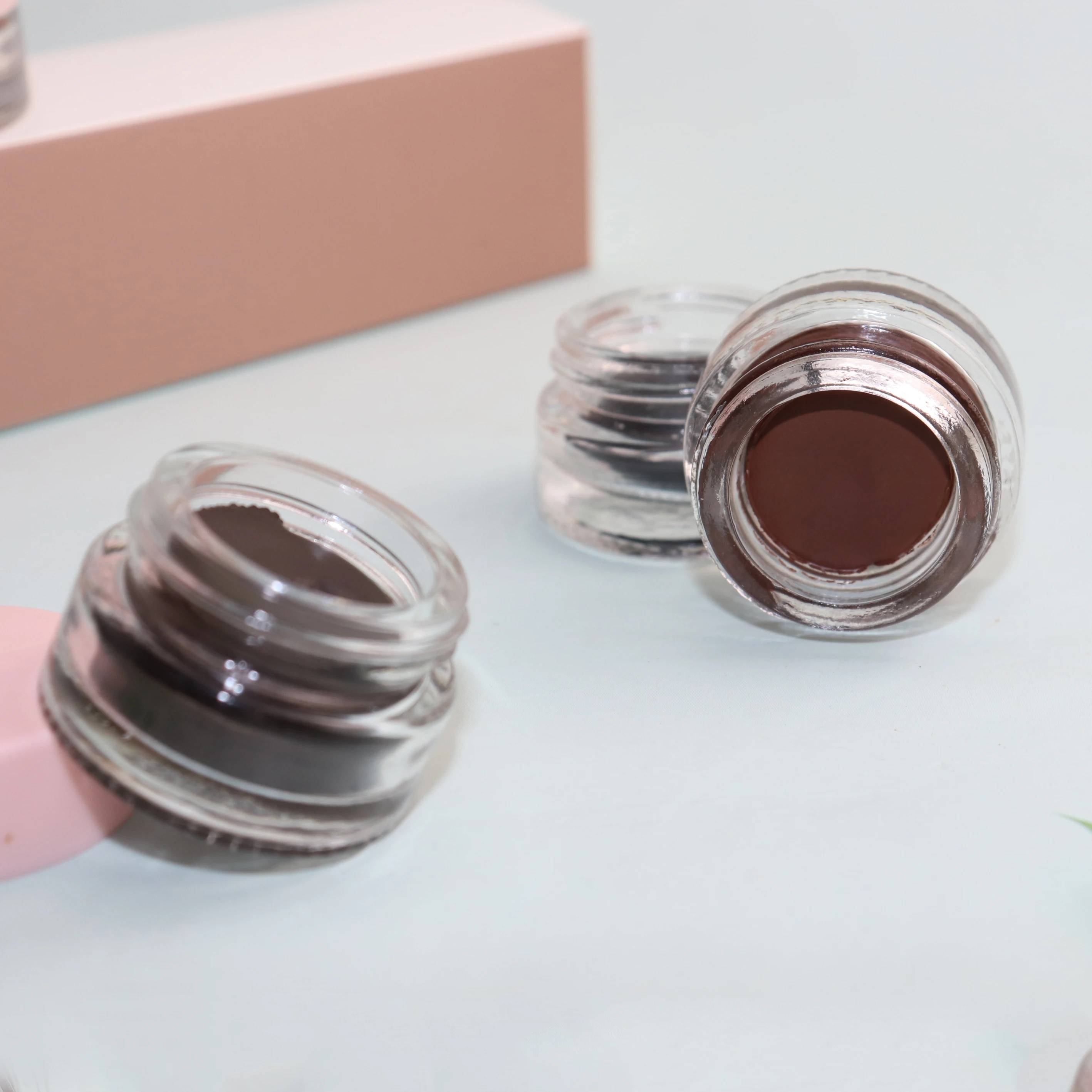 

Custom Logo Eyebrow Tint Makeup Waterproof Eye Brow Gel Enhancer Eyebrow Pomade With Pink Lid