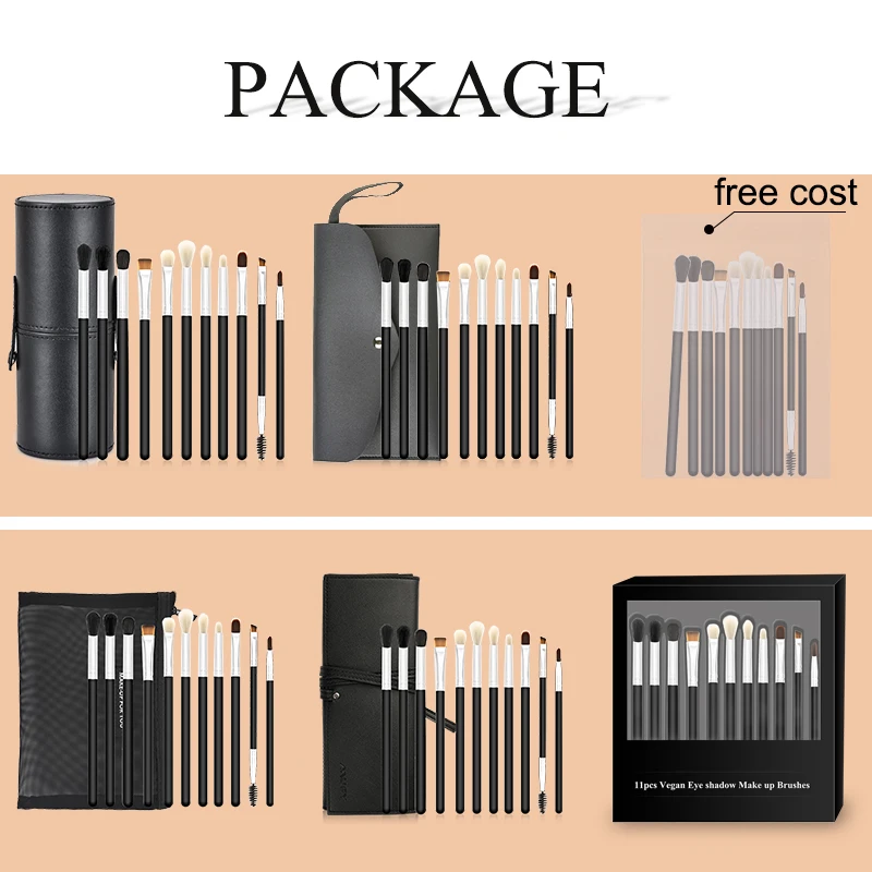 Professional makeup set 11 pcs eyeshadow lip mascara concealer brushes eye brushes set