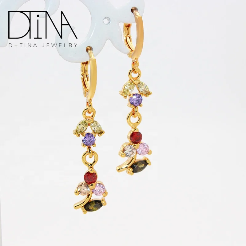 

Dtina creative flower earrings design earrings girl, 18k gold