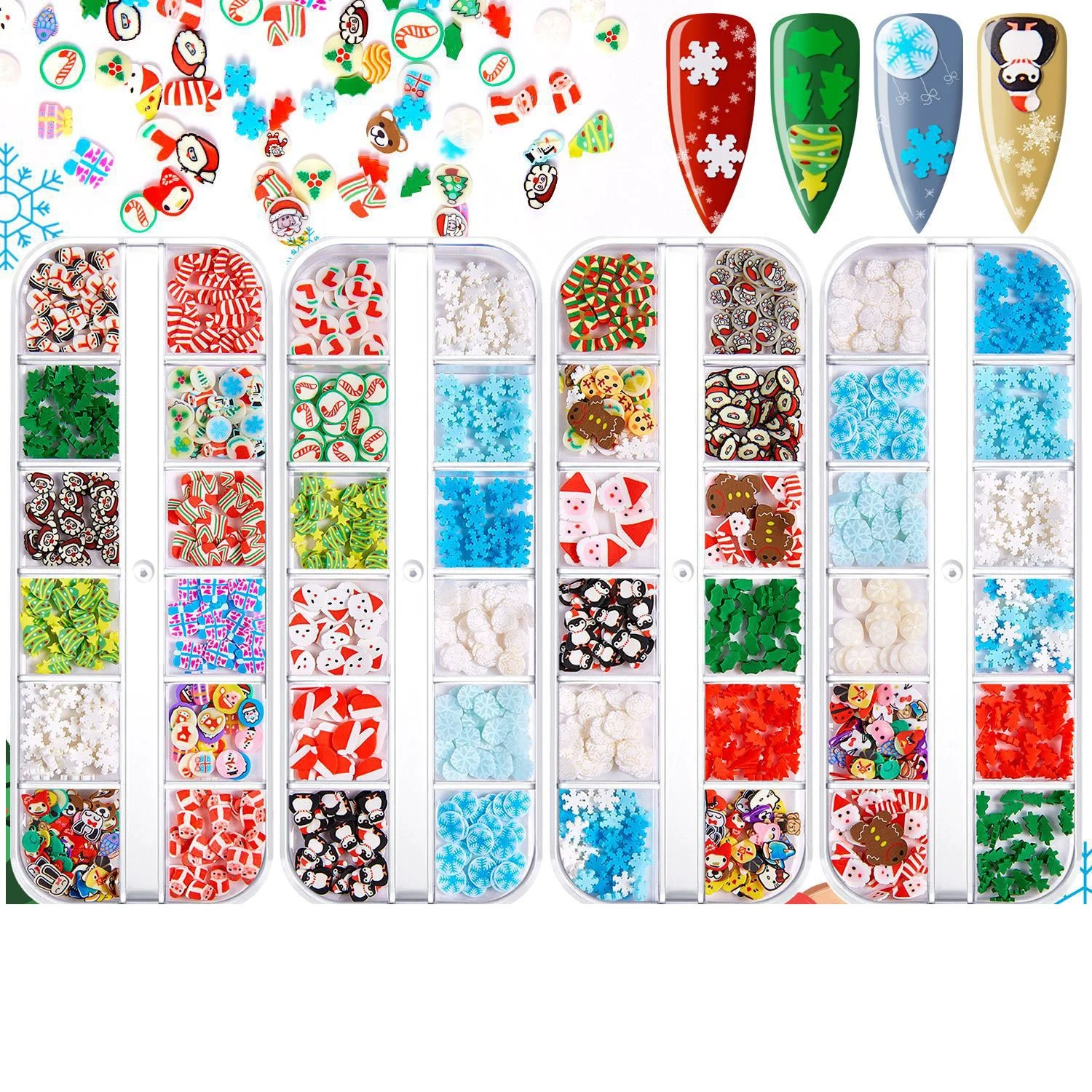 

Paso Sico 2022 New Year Christmas Festival Manicure Supplies Polymer Clay Mixed Nail Art 3D Design for Nail Decoration