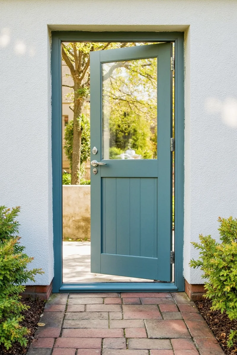 A wrought iron garden gate that looks decorative yet secure.