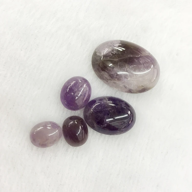 

wholesale oval shape nature amethyst stones cabochon loose gemstone, Purple/amethyst