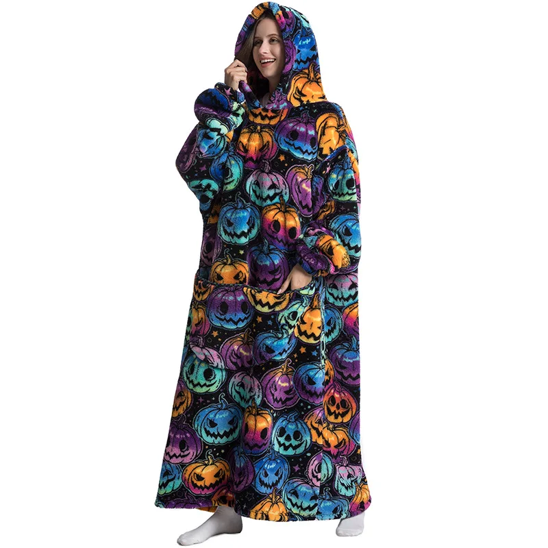 Manufacturer Wholesale Luxury Oversized Tv Blanket Print Plush Fleece Sherpa Cartoon Hoodie Blanket