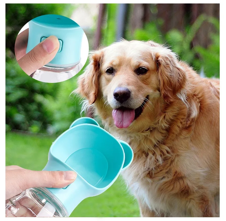 

Amazon Hot Sell New Product Abs Pc Plastic Blue Pink Pet Outdoor Portable Water Cup Feeder Bowl, Blue, rose pink