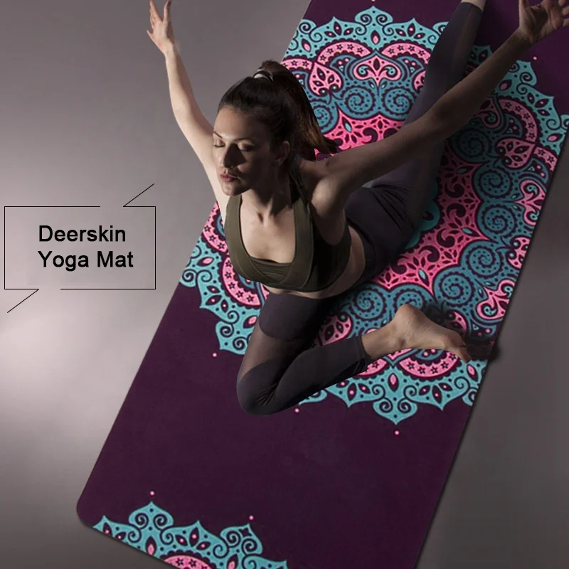 

ECO Custom Printed Yoga Mat Deer skin velvet natural rubber yoga mat fitness exercise slimming mat