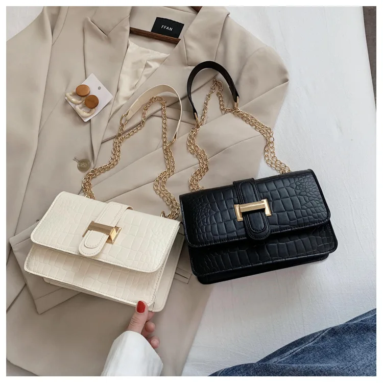 

Wholesale Chain Retro Crocodile Pattern Woman Shoulder Bags Ladies Purses And Handbags, Customized color