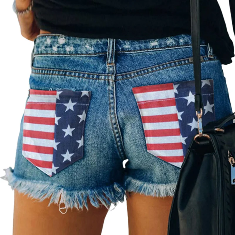 

2022 Summer Outfit Stylish Black Blue High Waist Sexy Ladies Plus Size Ripped Shorts Destroyed Denim Jean Pants