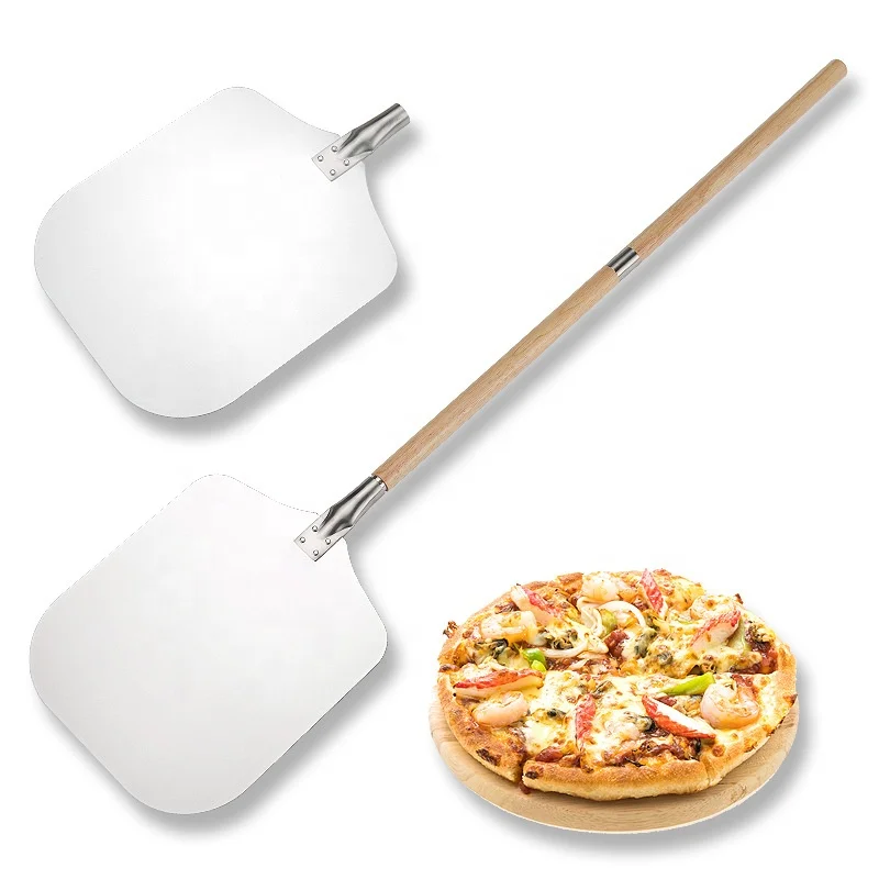 

New Design Metal Pizza Paddle with Long Handle Detachable and Adjustable Aluminum Large Pizza Peel for Pizza Stone, As shown