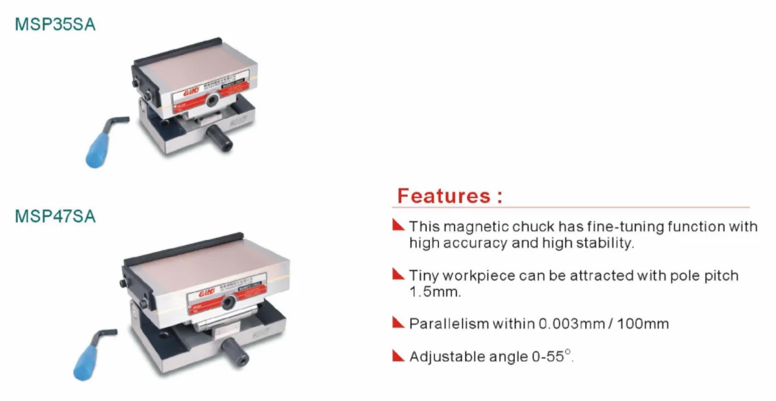 Régler avec précision la table magnétique BT-MSP35SA de sinus pour la machine de CNC/EDM