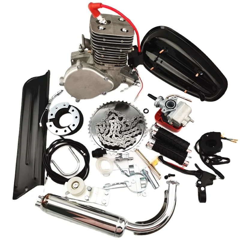 

2021 Newest 2 stroke 110cc bicycle engine kit motorized bike 52mm cylinder bore YX110, Sliver ,black