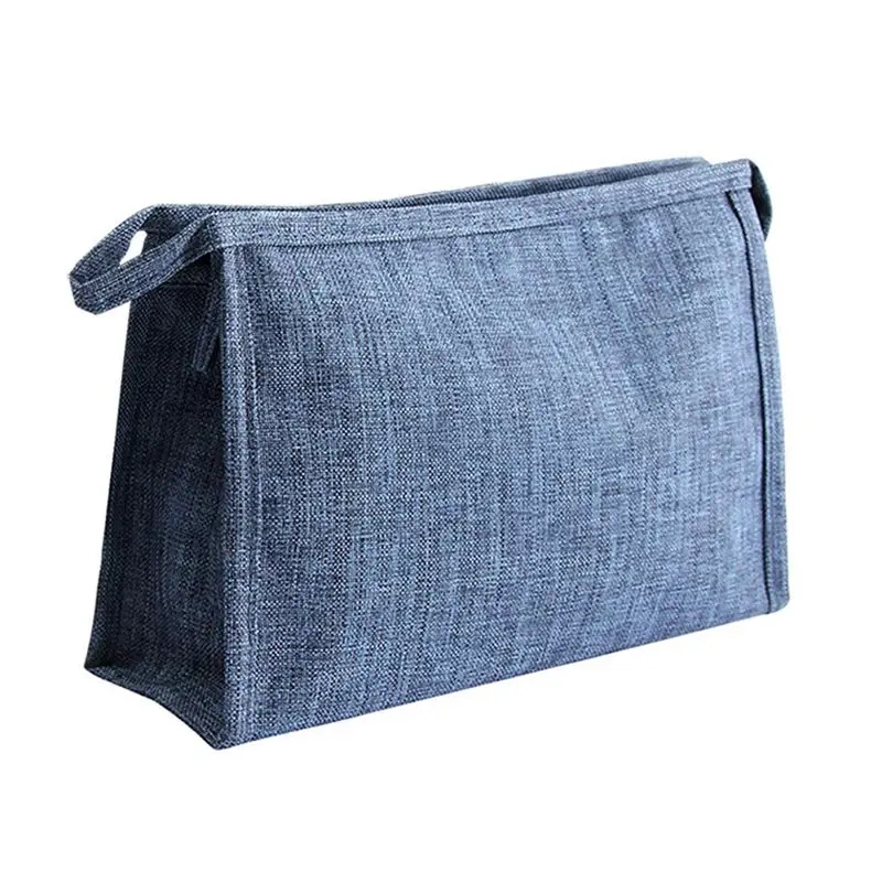 

Wholesale custom high quality denim fabric outdoor travel zipper makeup bag, Customized