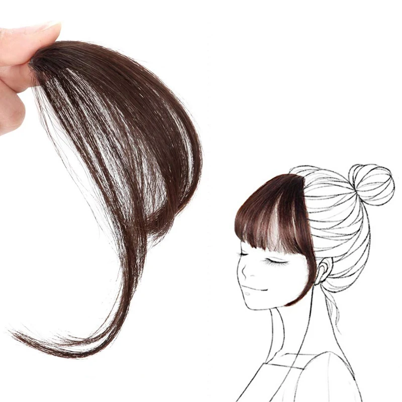 

Fashion Natural Real Human Hair Bangs One Piece Clip in Fringe Hair Extensions for Women
