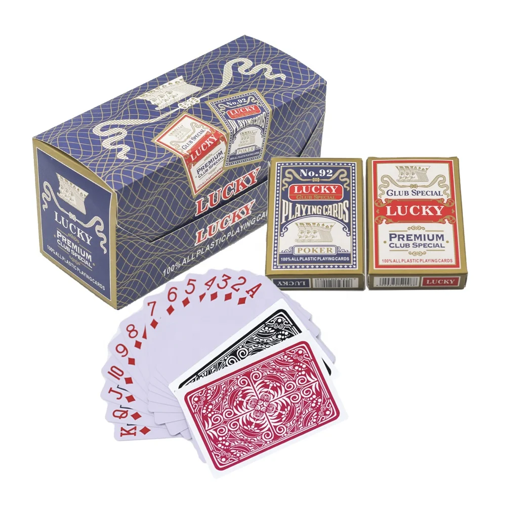 

LUCKY new type highly valued custom plastic print and play card game, Red/black/customized