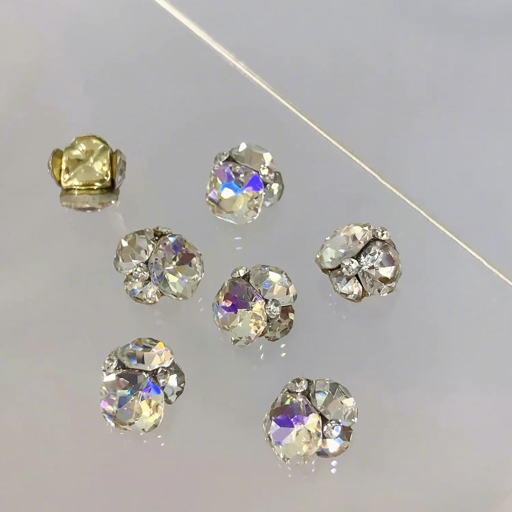 Handmade 3D Nail Art Accessories High Grade Sparkling Diamond Ball Rhinestones Stacked Colored Crystal Zircon Material Cartoon
