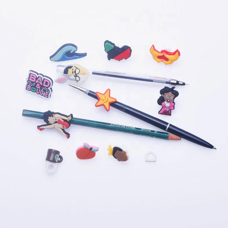 

Ready to Ship 1pcs Pencil Toppers Covers for Kids Gift PVC Charms for Drinking Straw Promotional gift DIY Decoration, Jewelry