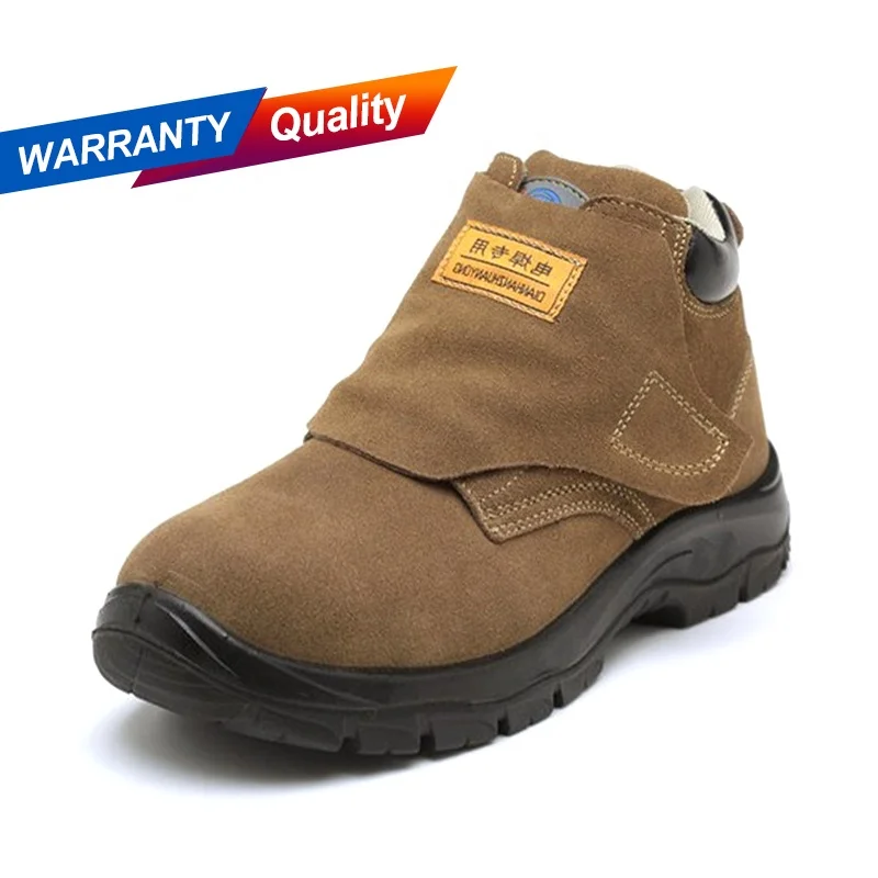 

Electric welder labor insurance stamped with anti-mite and puncture brown brown leather leather shoes