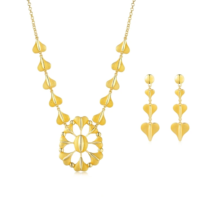 

Necklace earring Gold Plated Set High Quality African Jewelry Party jewelry gold set, 14k gold