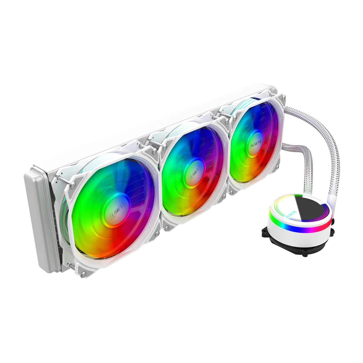 

ALSEYE 360 RGB White Edition All-in-one Liquid CPU Cooler with Aura Sync RGB, and 120mm addressable RGB Radiator Fan