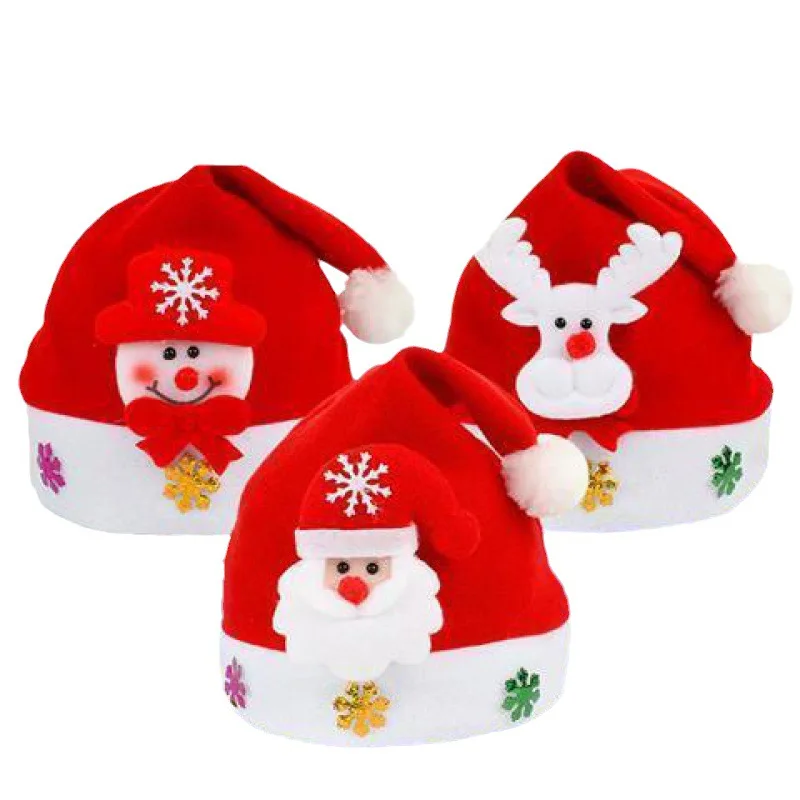 

Classic Adult 37*30Cm Character Red Velvet Christmas Decoration Fitted Christmas Hat Xmas Hats