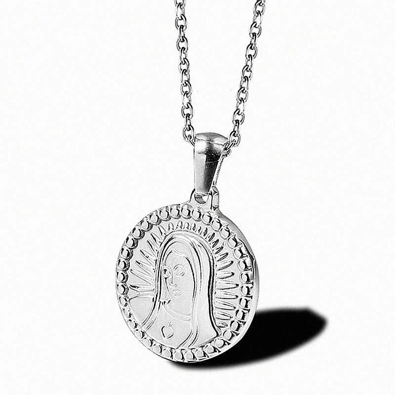 

Stainless Steel Jewelry Religious Series Gold Pendant 18K Virgin Mary Necklace For Men Women Vrouw Sieraden
