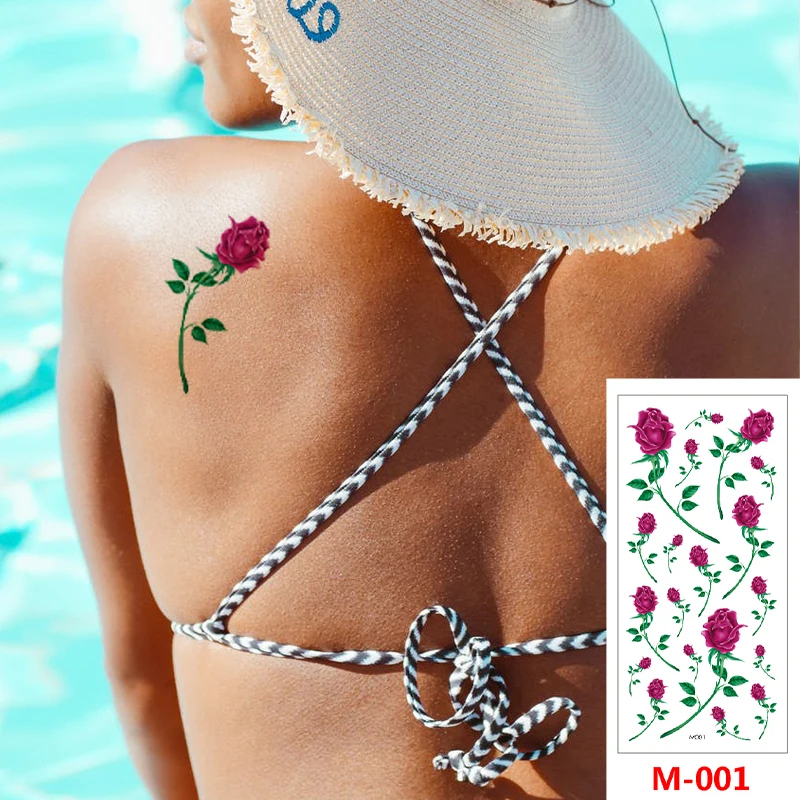 

Waterproof Colourful Beautiful Designs flower temporary tattoo For Sexy Women, Gold/ siver/ red/ blue/ green/ black etc