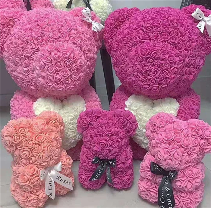 
Factory customization fashion panda 40cm Soap Foam Bear of Roses Bear Flower 