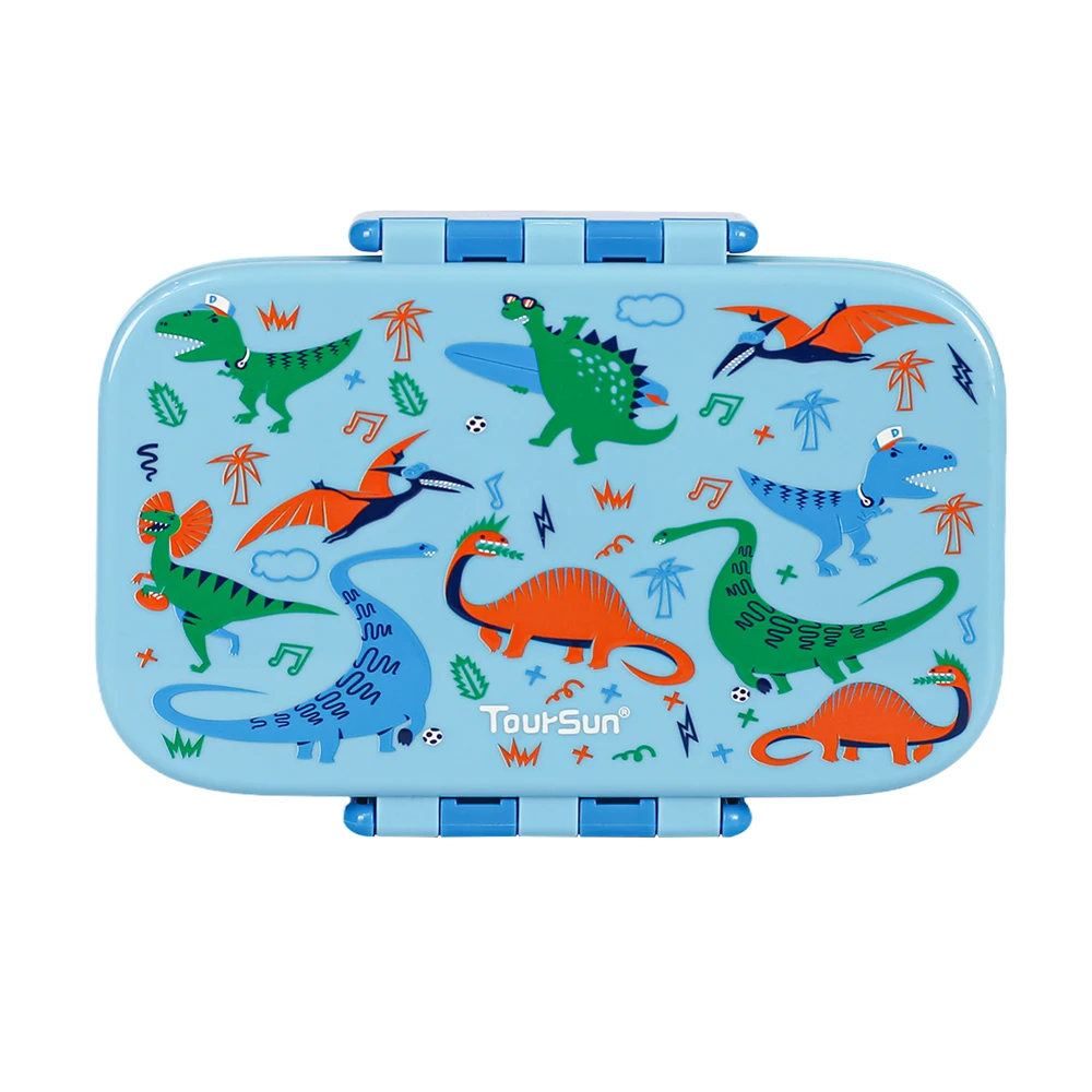 Custom Logo 4 Compartment Insulated Plastic Tiffin Boxes Cute Heatable Bento Lunch Storage Case for School Girls Leak Proof