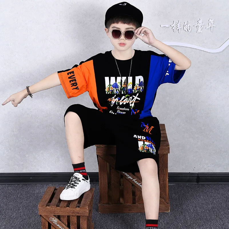 

2021 high-end design Boy Clothing Set Cute Summer Kids T Shirt Set Cartoon Children Boys Clothes Shorts Suit For Kids