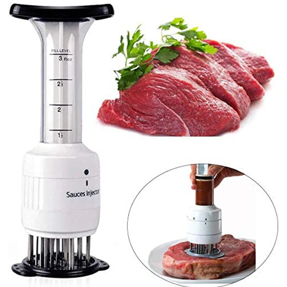 

Meat Tenderizer Tool Ultra Sharp Stainless Steel Needle Blades Flavor Marinade Meat Injector Syringe