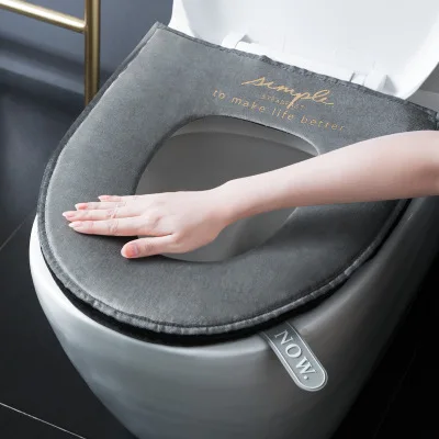 

Nordic Universal Plus Velvet Toilet Stickers Zipper Toilet Seat Cushion Winter Toilet Seat Toilet Cover Toilet Seat Cushion