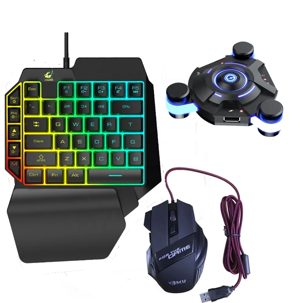 

[With Keyboard&Mouse] Game Adapter Converter K2 Game Remote Controllers Video Game Adapter for Mobile Phone or PC, Black