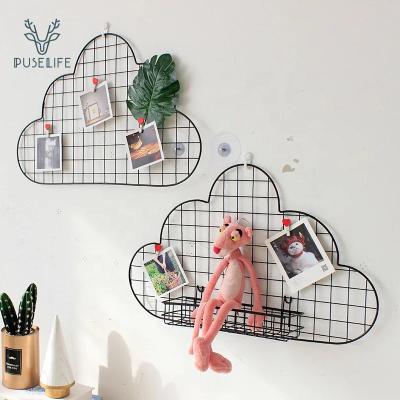 

Factory Directly Provide photo grid home decor wall art for grid Cloud wall wire grid panel used for display of photos, Black