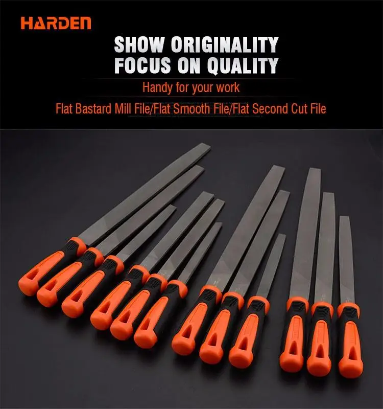 Wholesale OEM Service High Hardness Professional T12 Tool Steel Flat Bastard Mill File With Soft Handle