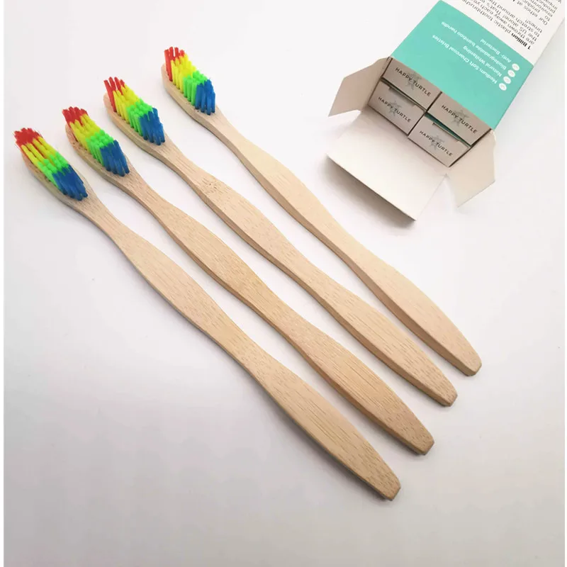 

4 Pack Bamboo Toothbrush Set With Private Label Manufacturer