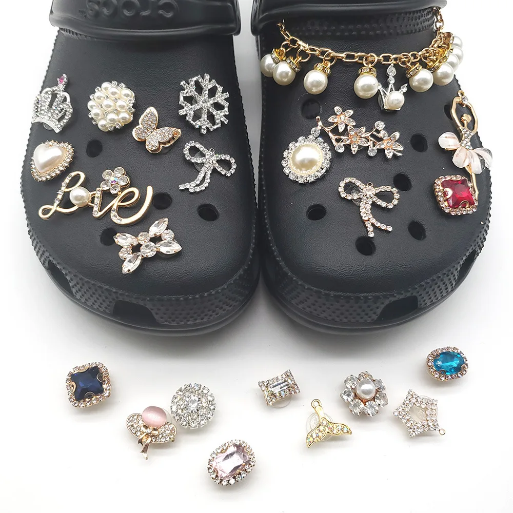 

Hot sell Accessories Bling Crystal Rhinestone Designer Decoration Shoe Charms For Shoes Bulk Wholesale Party a gift, As picture