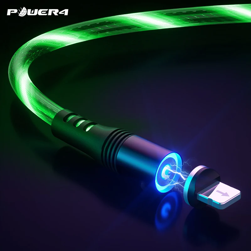 

Lm2A 3 In 1 Led Night Light Glow Magnetic Quick Charging Cable 3A Usb-C Mobil Cell Phone Charge Magnet Luminous Cable, Green/blue/red/three-color light