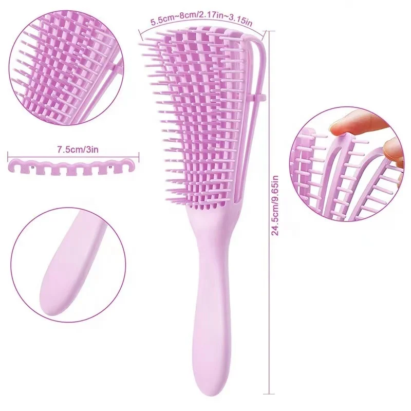 

Eight-claw Ribs Comb Detangling Hair Massage Comb Comb Brush Hair Custom Logo Detangling Hair Brush Rib Plastic Straight Nylon