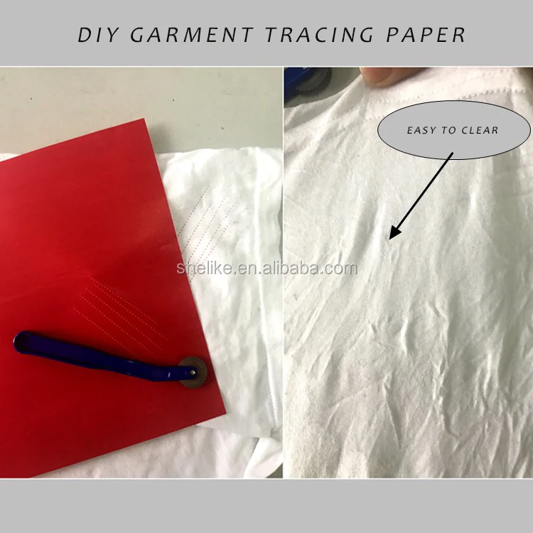 Shelike 4 Colors Washable One Side Fabric Tracing Paper For Diy Using